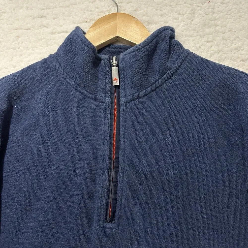 ORVIS Men's Navy Blue 1/4 Zip Pullover‎ Sweater Size Large